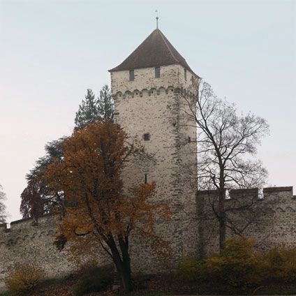 Restaurierte Putze am Zytturm.